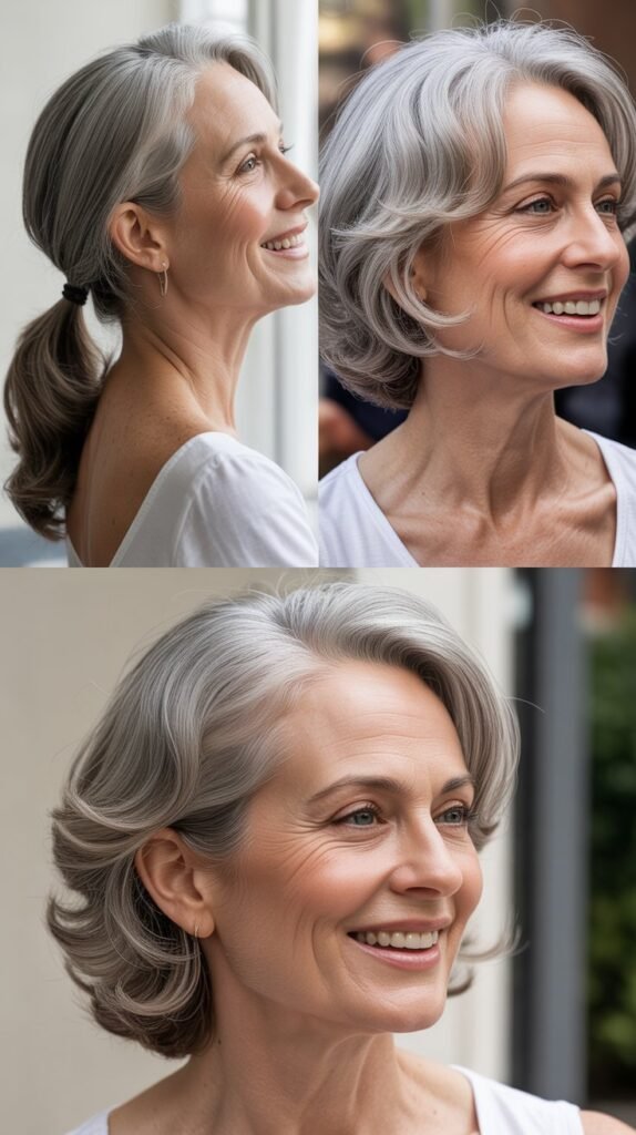 Sleek Low Ponytail with Face-Framing Strands