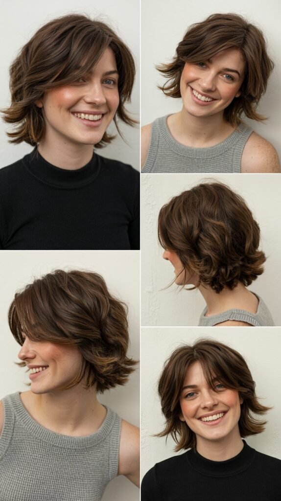 Asymmetrical Medium Cut with Side-Swept Bangs