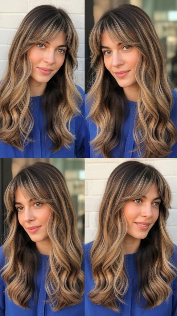 Blended Layers with Curtain Bangs for Thick Hair