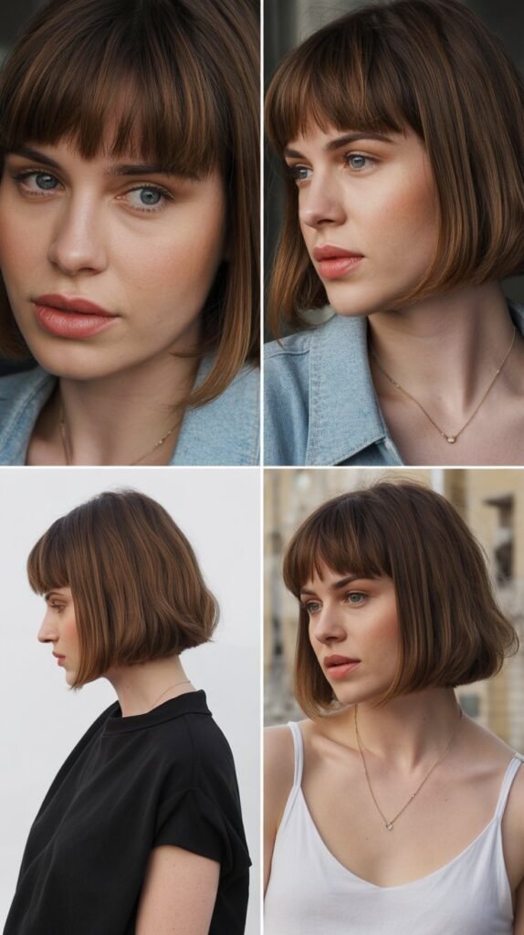  Blunt Bangs with Angled Bob