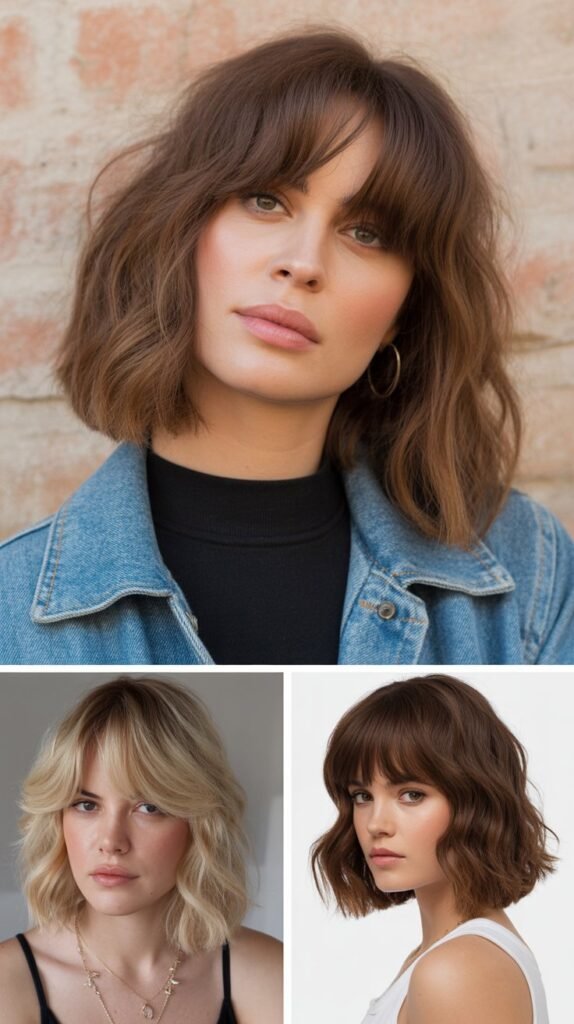 Blunt Lob with Wispy Bangs