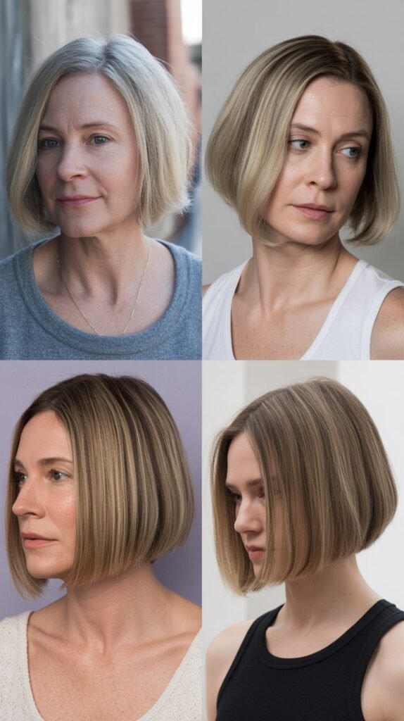 . Blunt Bob with Middle Part