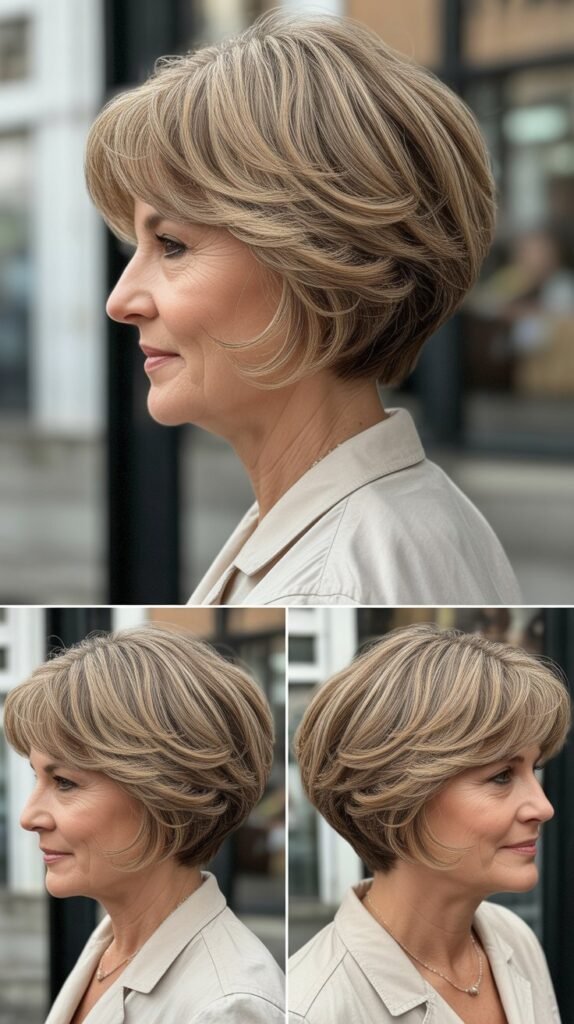 Rounded Bob with Curved Layers
