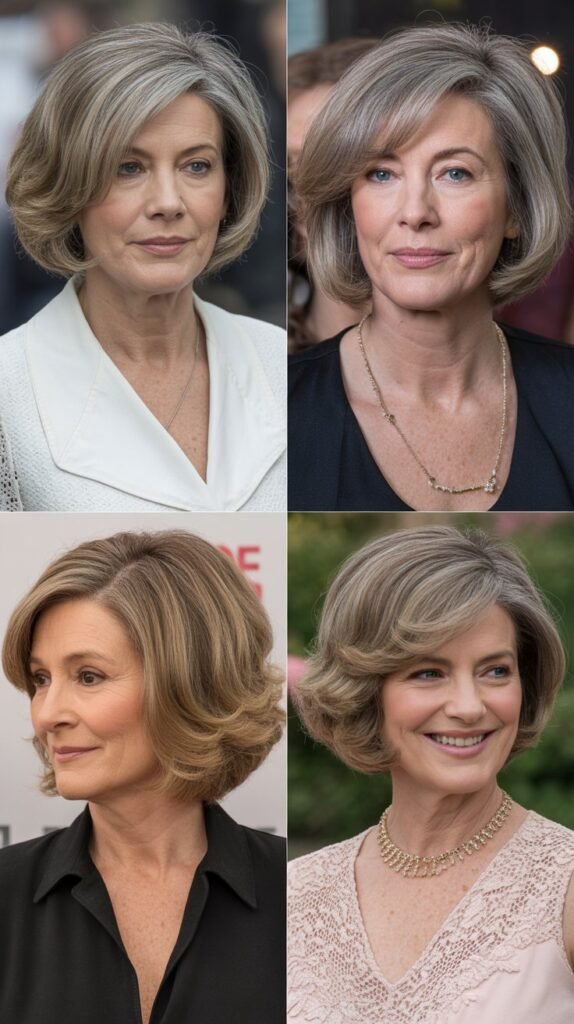 26. Side-Parted Bob with Swept Volume