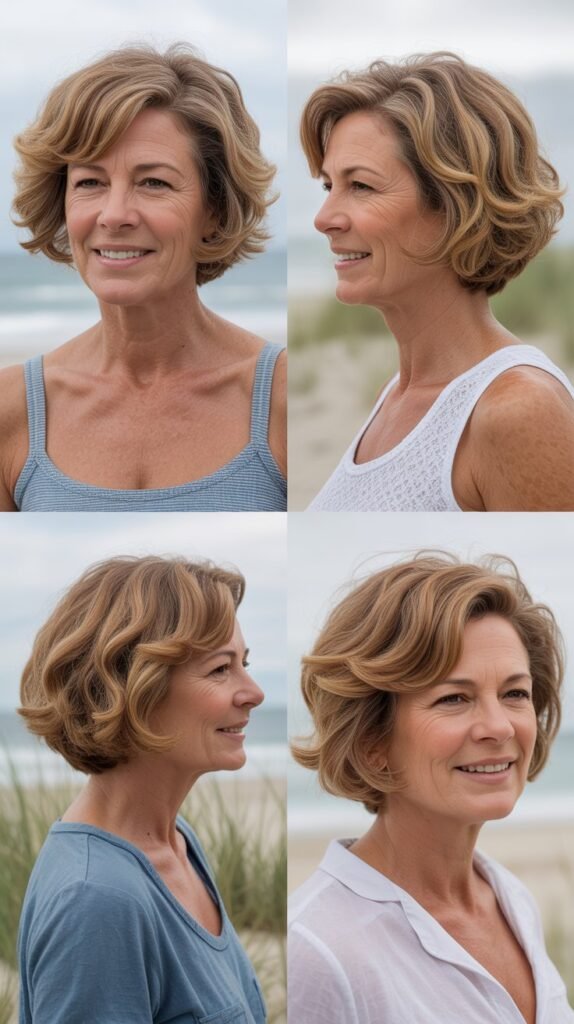 17. Tousled Bob with Beach Waves