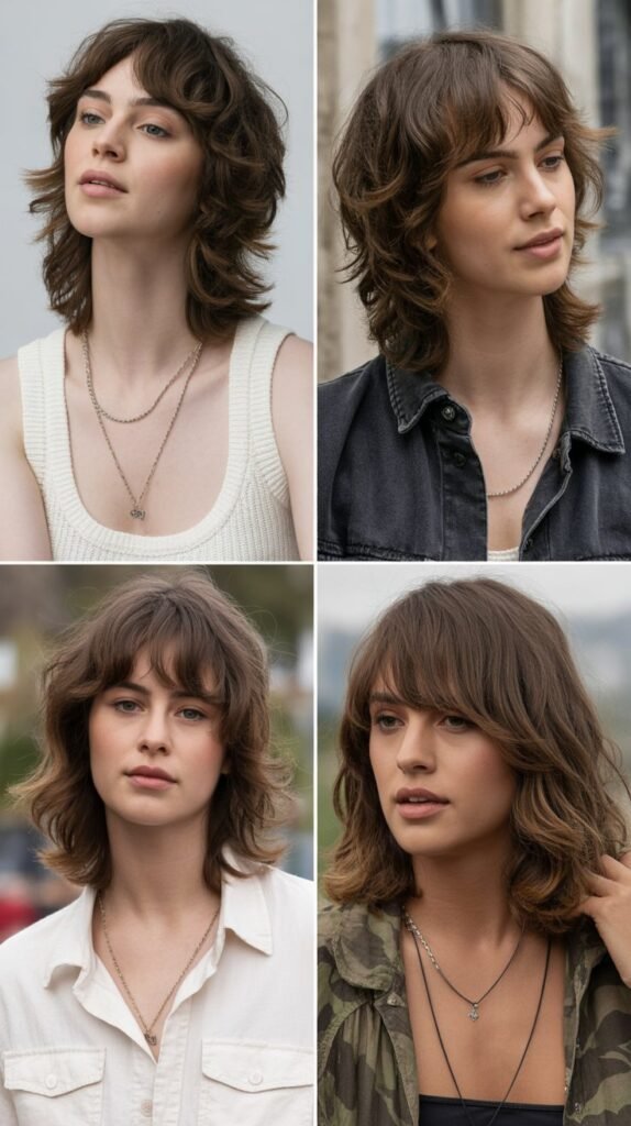  Bohemian Shag with Long Bangs