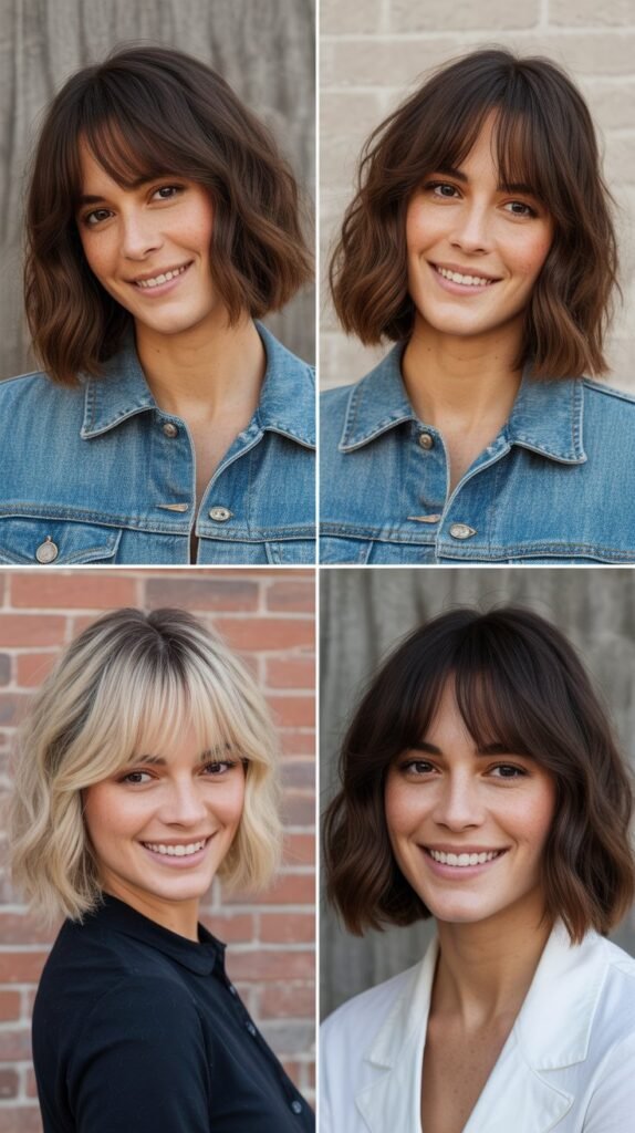  Center-Parted Lob with Curtain Bangs