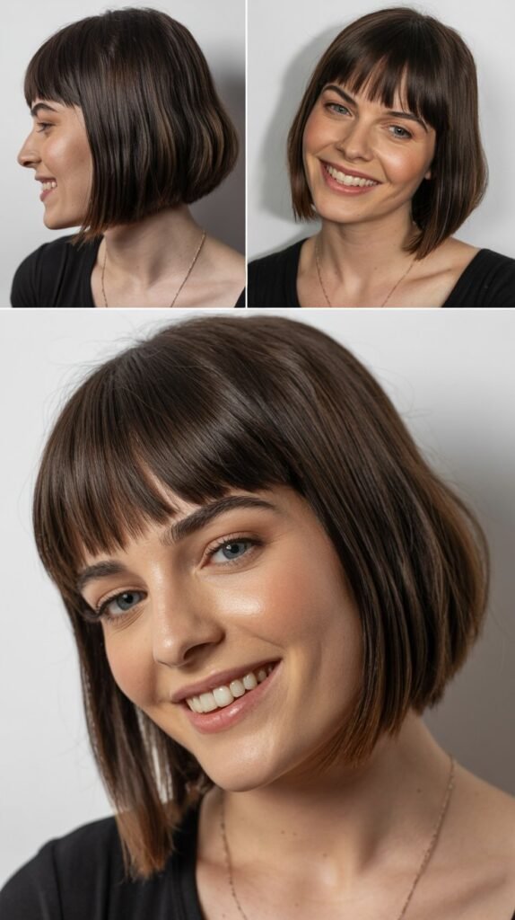 Classic Blunt Bob with Straight-Across Bangs