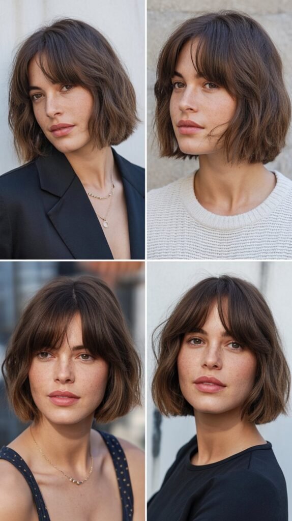  Curtain Bangs with Angled Lob