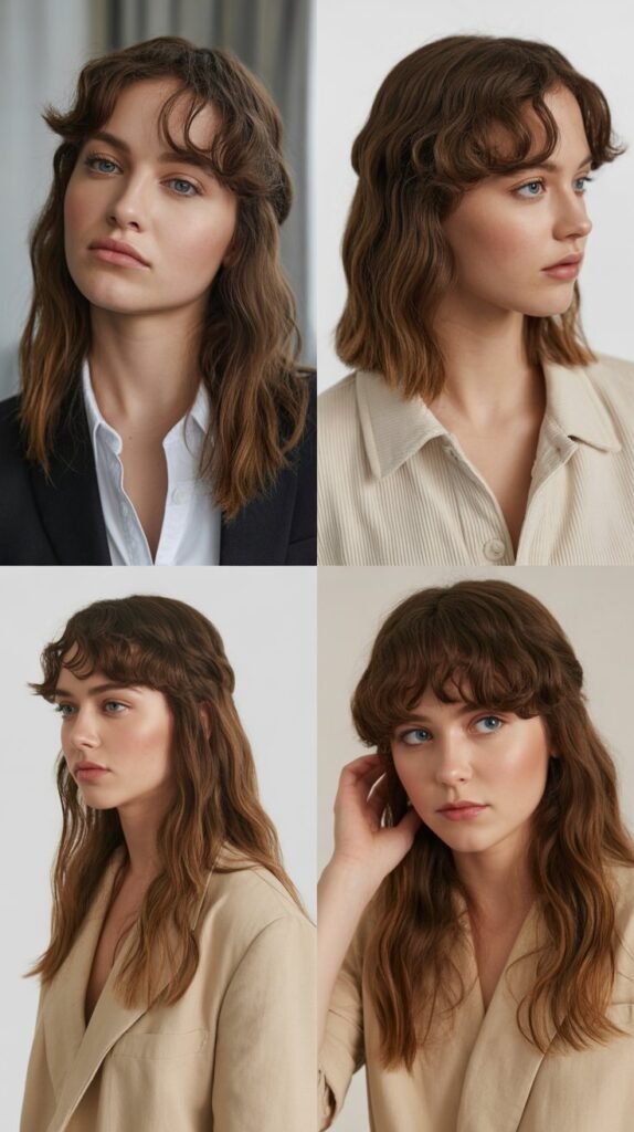 Curtain Bangs with Fingerwave Accents