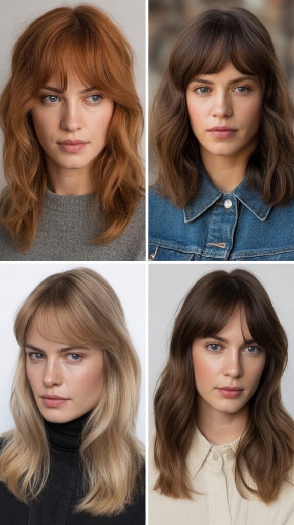 Curtain Bangs with Graduated Length