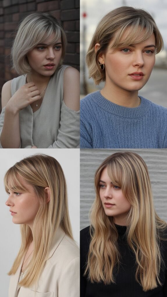  Dirty Blonde with Razored Side Bangs