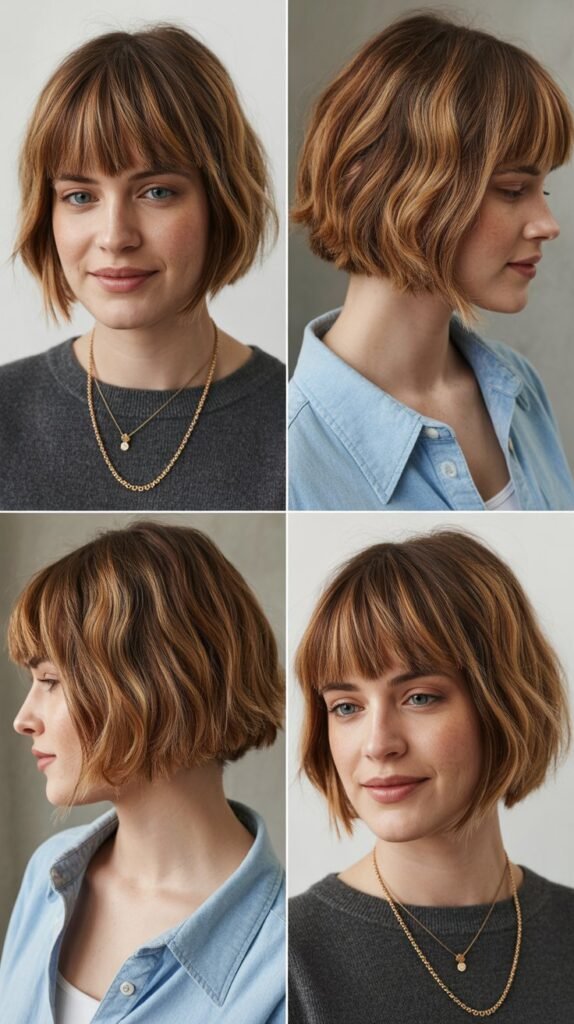 Graduated Bob with Diagonal Bangs