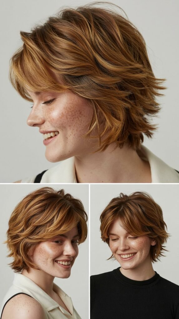 Graduated Layers with Feathered Side Fringe