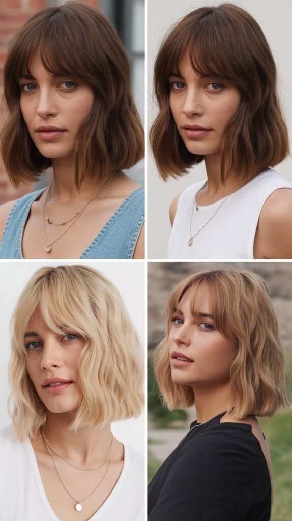 Long Bob with Curtain Bangs