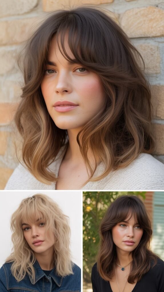 Long Wispy Bangs Blending into Layers
