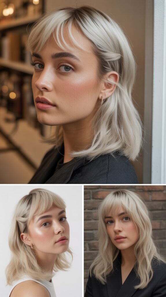 Pearl Blonde with Micro Side Bangs