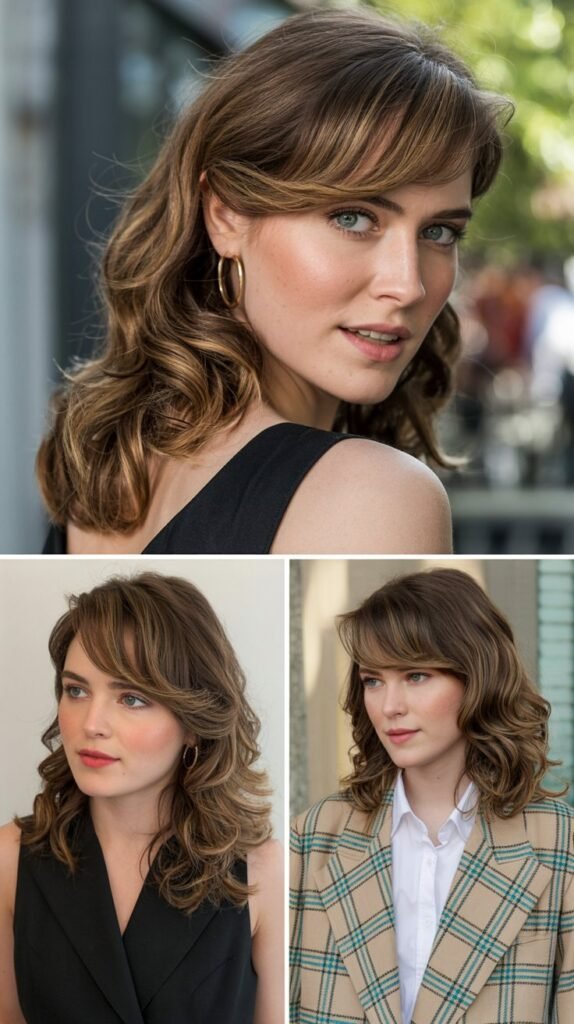 Polished Waves with Swooping Side Bangs