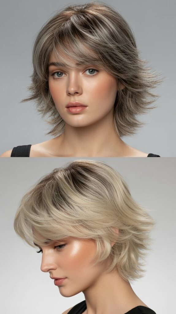 Feathered Front Layers With Glass Hair Back