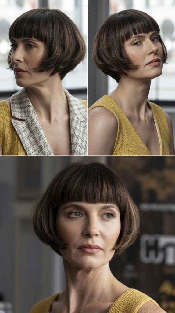 Bowl Cut with Blunt Bangs