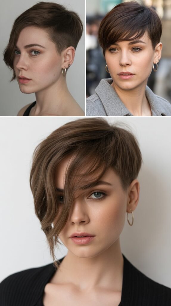 Asymmetrical Pixie with Side Swept Bangs