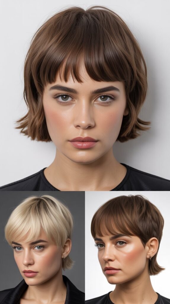  Baby Bangs with Textured Midi Cut
