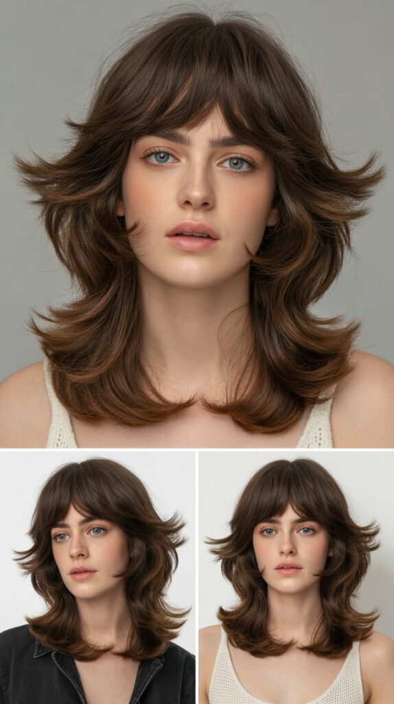 Baby Bangs with Long Feathered Layers