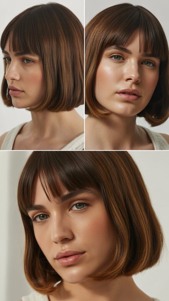 Sleek Middle Part with Curtain Bangs and Face-Framing Layers