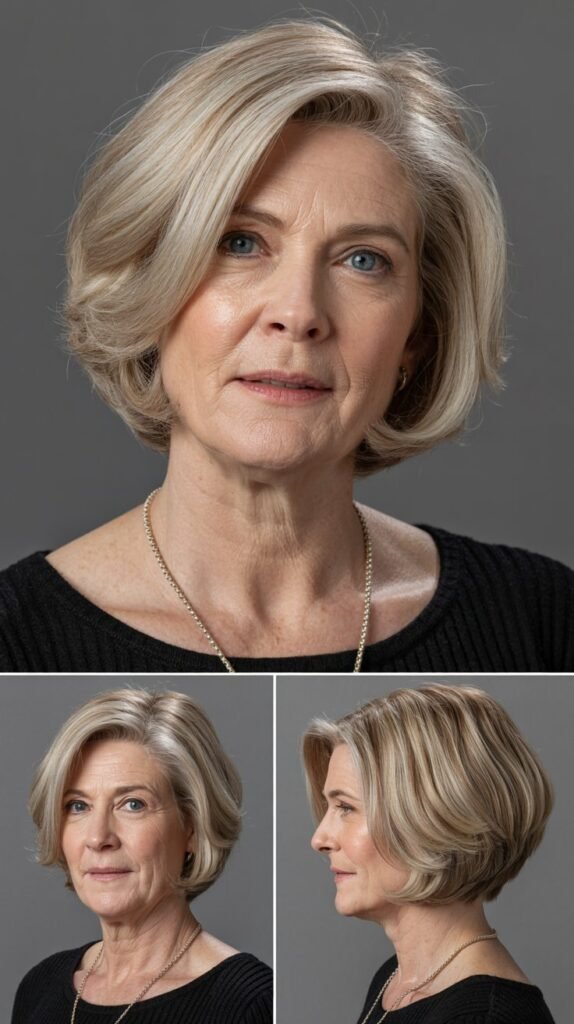 19. Chin-Length Bob with Deep Side Part