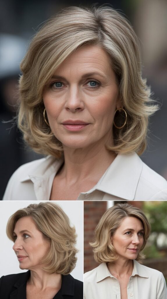 Layered Shoulder-Length with Side Part