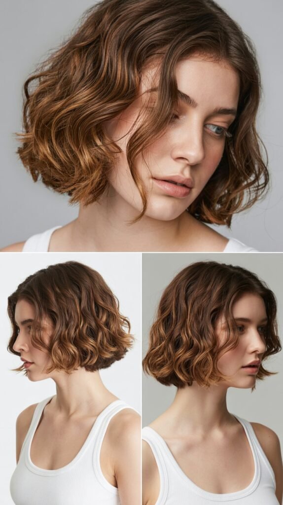 Chin-Length Bob with Scrunched Texture