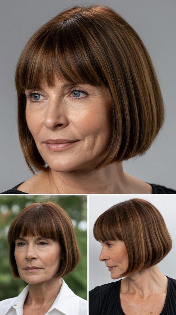 Sleek Bob with Straight-Across Bangs