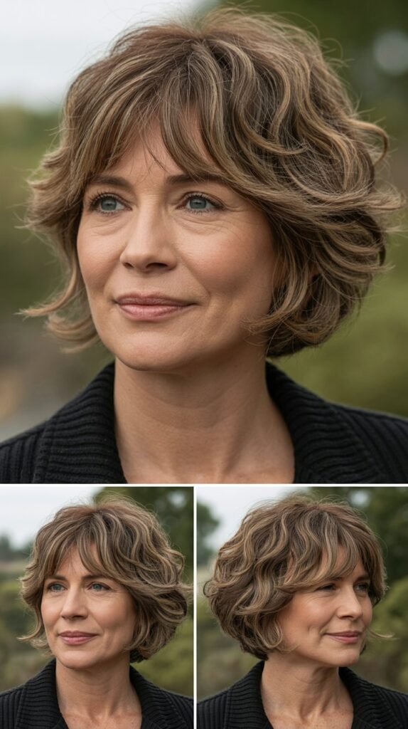  Layered Shag with Curtain Bangs