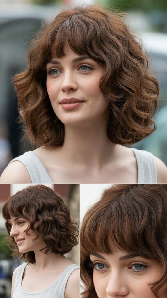  Wavy Shag With Bottleneck Bangs