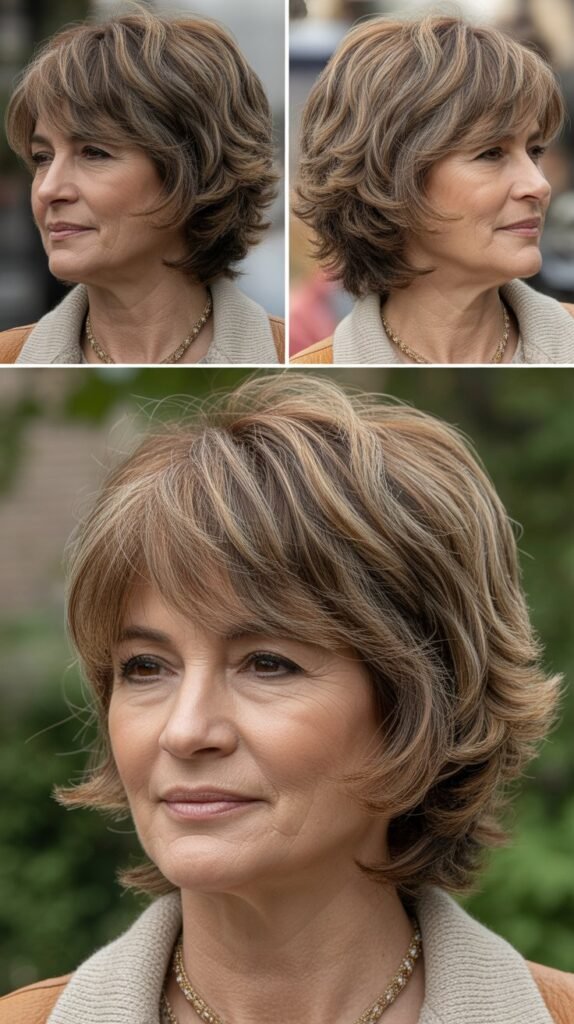 Layered Medium Cut with Piece-y Fringe