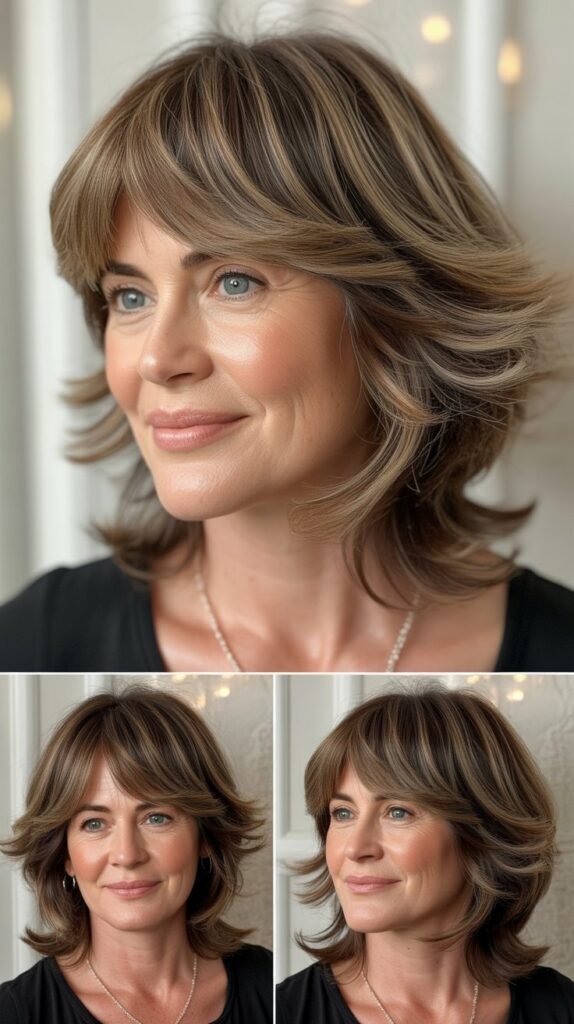 Medium Shag with Long Bangs