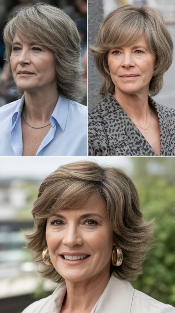 Feathered Bangs with Shag Haircut