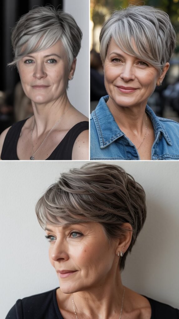 Asymmetrical Pixie with Side-Swept Bangs