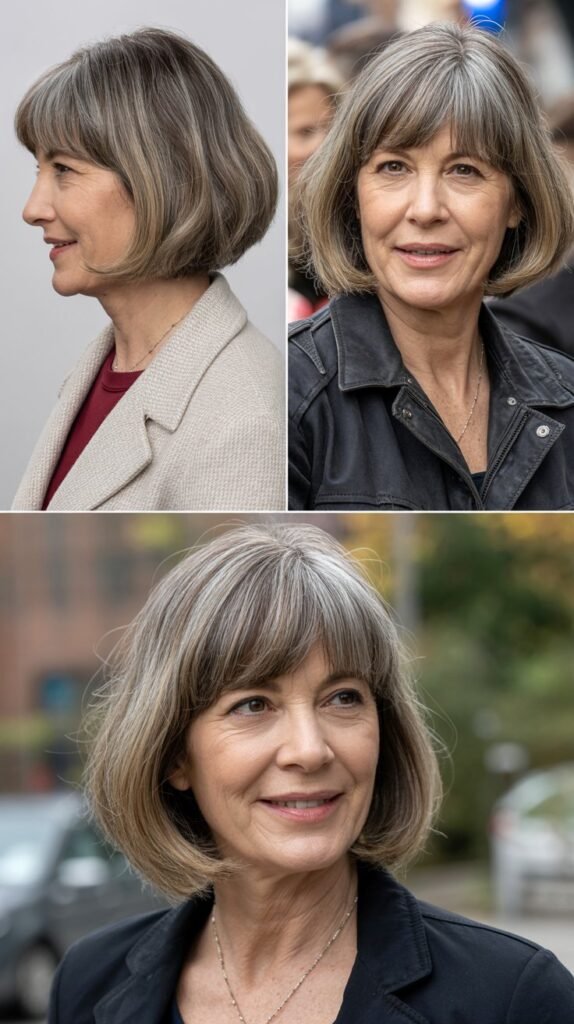 21. Chin-Length Bob with Blunt Bangs