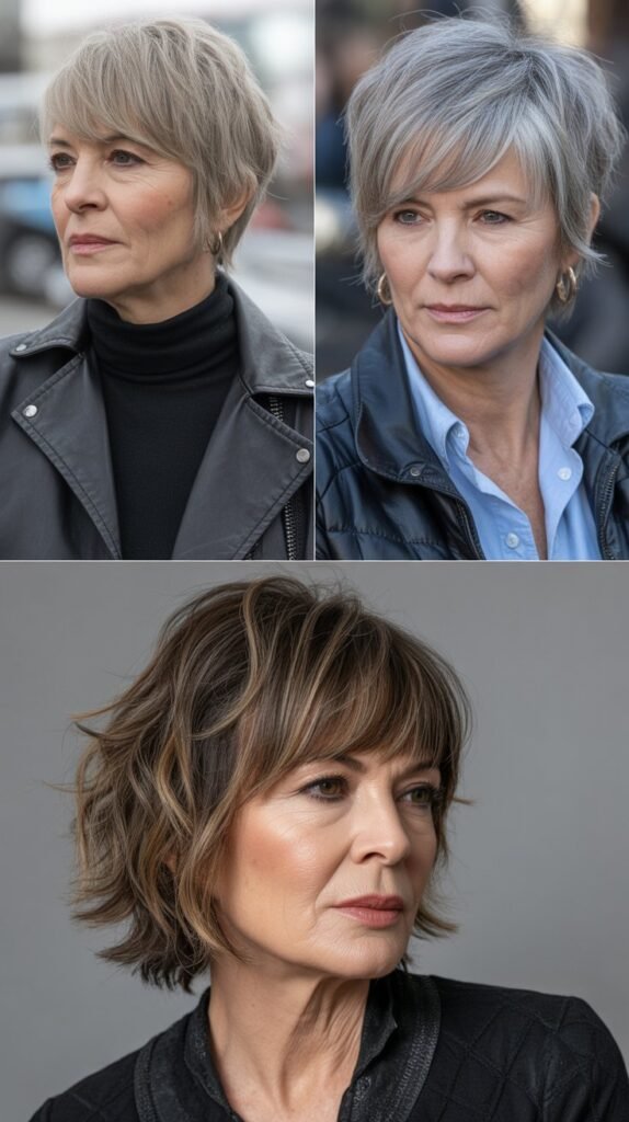 Razored Bangs with Choppy Layers