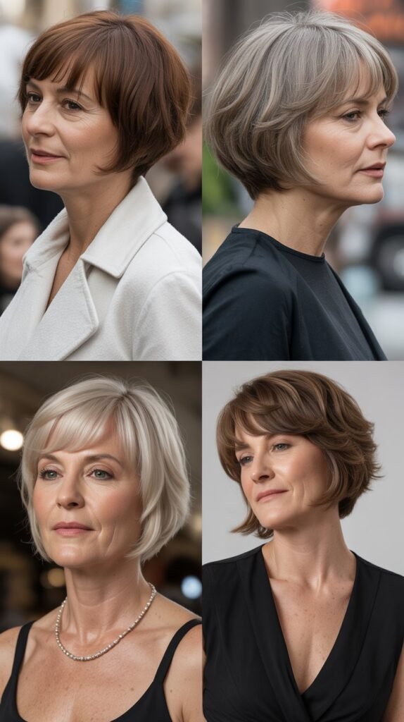 Asymmetrical Bangs with Angled Bob