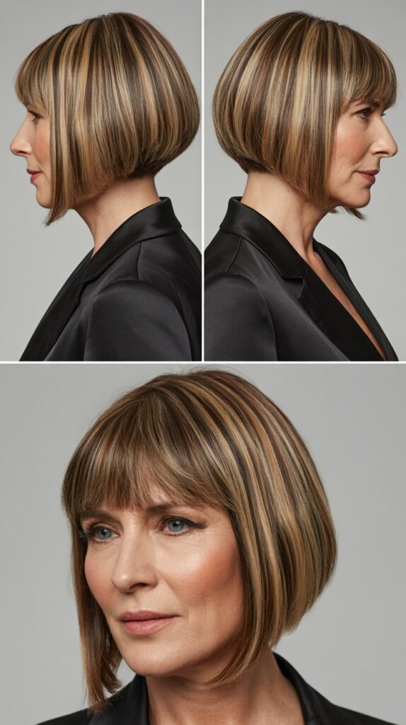  Sleek Graduated Bob with Peek-a-Boo Bangs