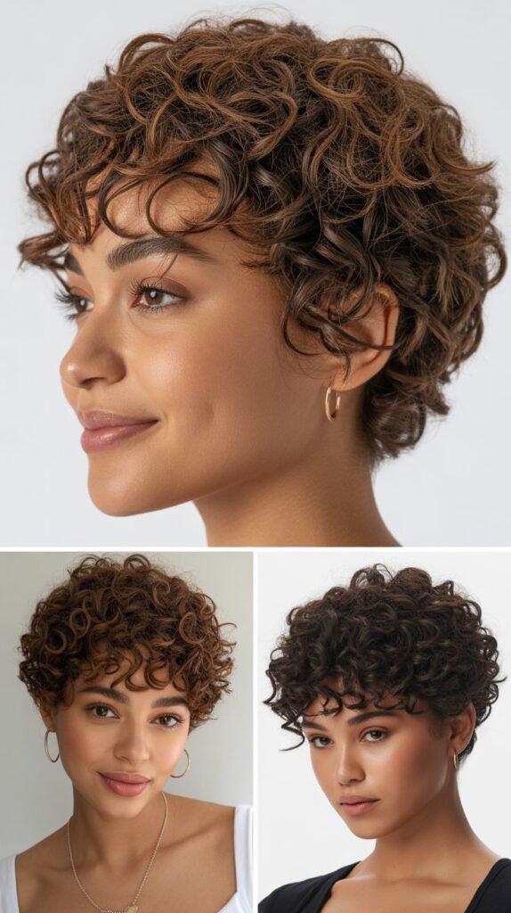 Natural Pixie With Coily Bangs