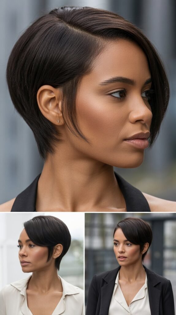 10. Tapered Pixie with Side Part