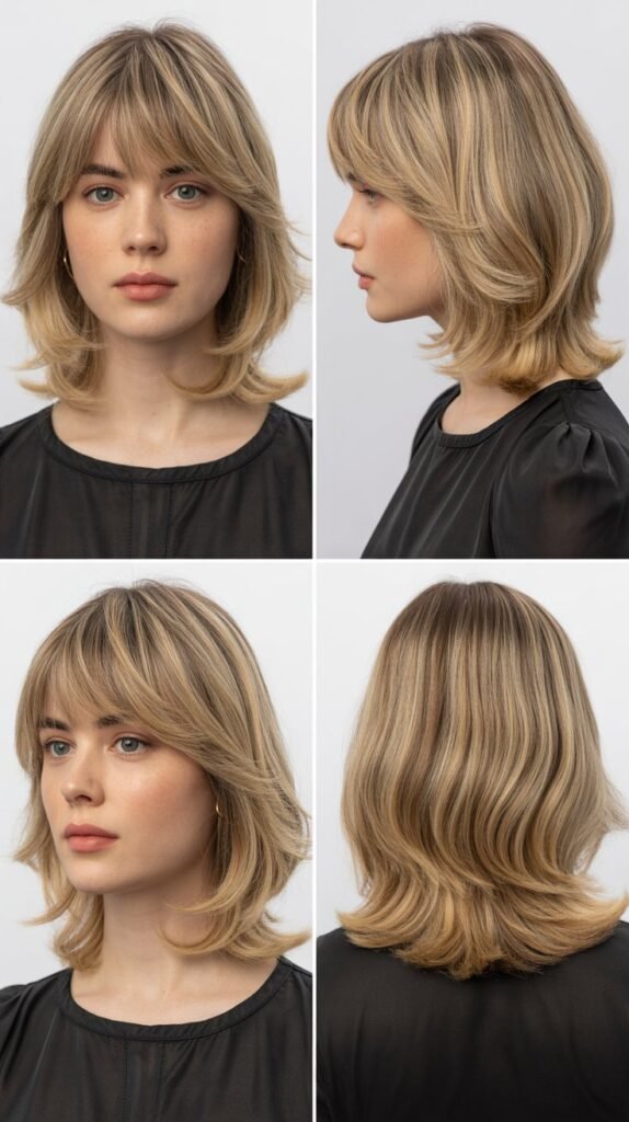 Classic Wispy Bangs With Shoulder-Length Layers