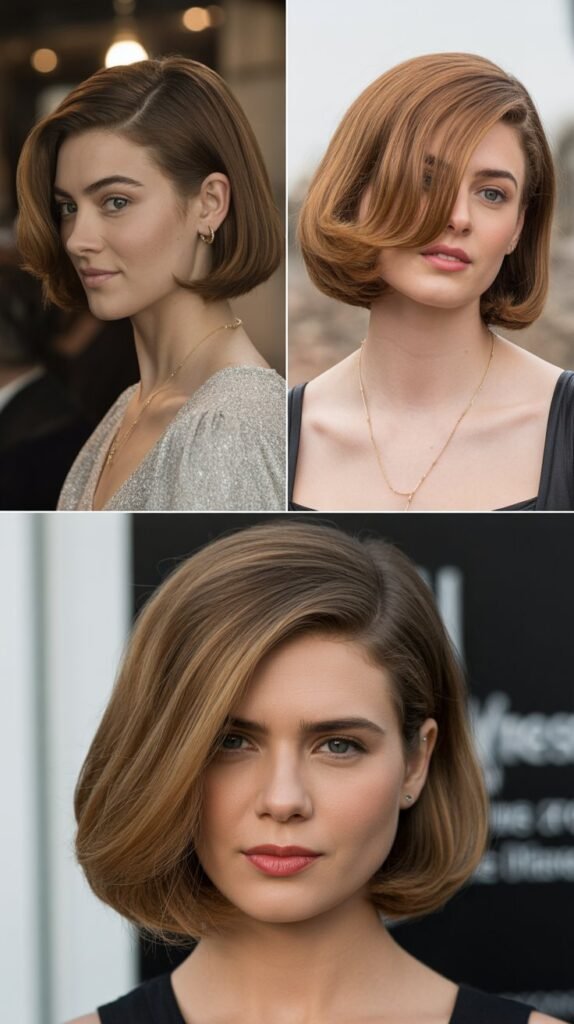 Long Bob With Side-Swept Front Layers