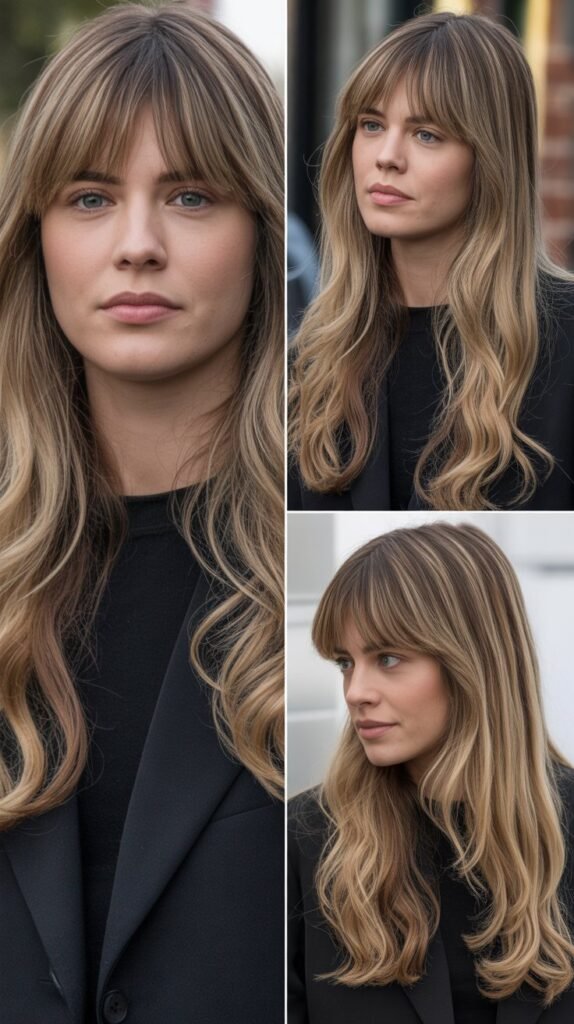 Long Layers with Peek-a-Boo Bangs