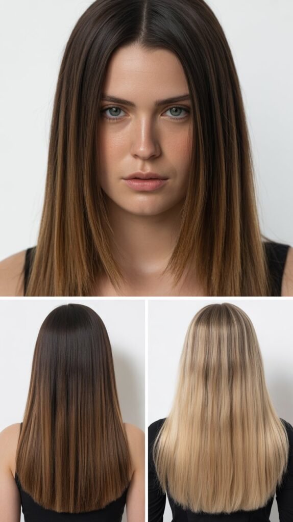 Curtain Bangs With Straight Flowing Back