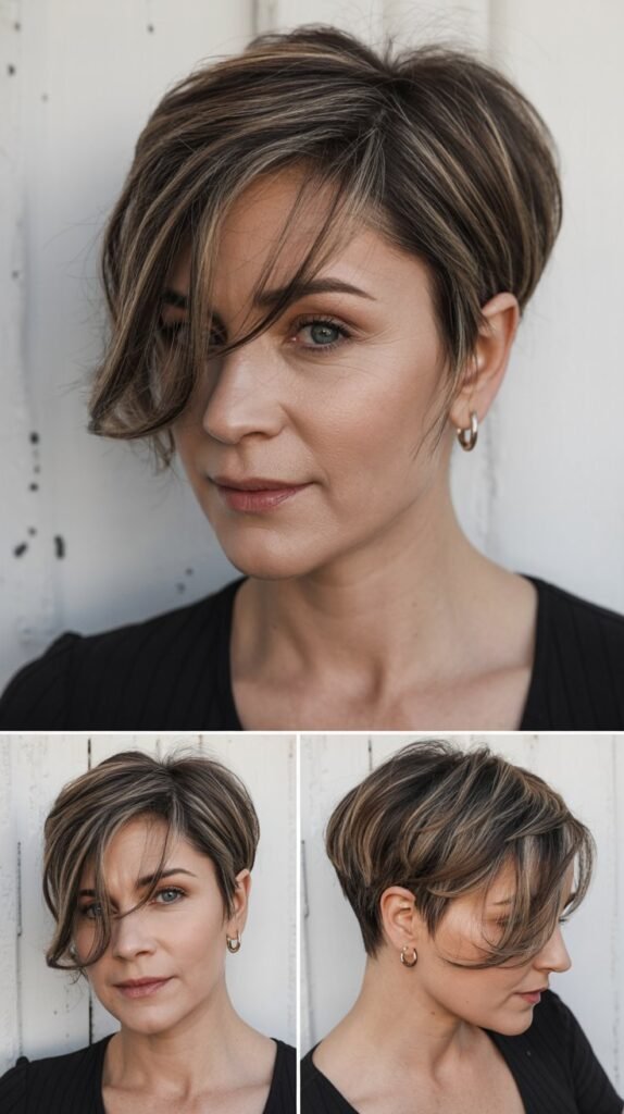 Pixie with Swoop Bangs