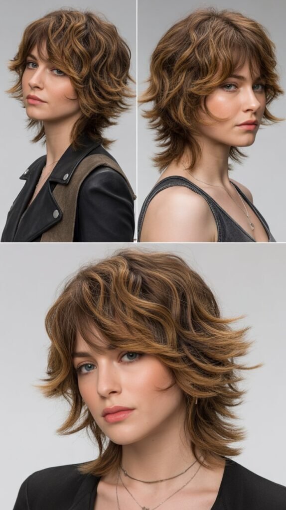 16. Layered Shag With Choppy Bangs